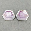 Raspberry Sheen SAPPHIRE Gemstone Normal Cut : 88.00cts Natural Untreated Sapphire Hexagon Shape 35*28mm Pair (With Video)