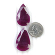 RED RUBY Gemstone Normal Cut : 93.50cts Natural Untreated Unheated Ruby Pear Shape 37*21mm Pair