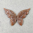 Botswana Striped AGATE Gemstone Carving : 44.00cts Natural Bi-Color Agate Hand Carved BUTTERFLY 42*18mm Pair