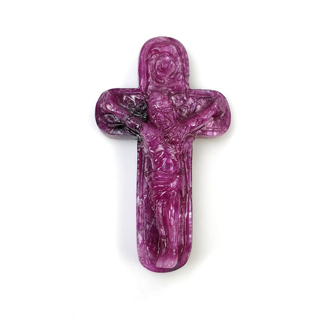 Red RUBY Gemstone Carving : 31.60cts Natural Untreated Ruby Hand Carved JESUS CHRIST 34.5*19.5mm