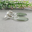 925 Sterling Silver Earring : 10.09gms Synthetic Manmade Green & Gray Rhinestone Gemstone Drop Dangle Push Back Earrings 2" (With Video)