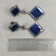 Blue SAPPHIRE Gemstones With CZ 925 Sterling Silver Earring : Natural Pave Set Push Back Drop Dangle Victorian Earring 3.5"