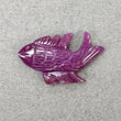 Ruby Gemstone Carving : 50.20cts Natural Untreated Unheated Ruby Hand Carved FISH 40*23mm