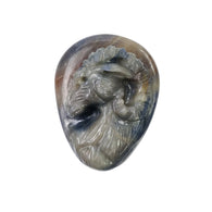 MULTI SAPPHIRE Gemstone Carving : 196.00cts Natural Untreated Sapphire Hand Carved RAM Head Sculpture Figurine 52*39mm