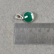 925 Sterling Silver PENDANT : 1.62gms Natural GREEN ONYX Gemstone Round Shape Bezel Set Minimalist Pendant 0.85"