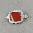 925 Sterling Silver PENDANT : 15.380gms Natural Untreated RED JASPER Gemstone Cushion Shape Cabochon Bezel Set Pendant 2.25"