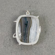BOTSWANA AGATE Gemstone Pendant : 26.84gms Natural Untreated Agate Cabochon 925 Sterling Silver Bezel Set Pendant 2.25"