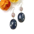 BLUE & PINK SAPPHIRE Gemstone Earring : 15.20gms Natural Sapphire 925 Sterling Silver Drop Dangle Bezel Set Hook Earrings 2.35"