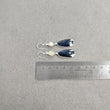 BLUE YELLOW SAPPHIRE Gemstone Earring : 6.36gms Natural Sapphire 925 Sterling Silver Drop Dangle Bezel Set Hook Earrings 2.25"