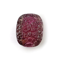 RUBELLITE TOURMALINE Gemstone Carving : 13.80cts Natural Untreated Pink Tourmaline Hand Carved Cushion Shape 17*13.5mm