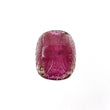 RUBELLITE TOURMALINE Gemstone Carving : 13.80cts Natural Untreated Pink Tourmaline Hand Carved Cushion Shape 17*13.5mm