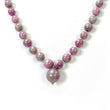 Global RUBY Gemstone NECKLACE: 334.15cts Natural Untreated Bi-Color Zoisite Ruby Balls With 925 Sterling Silver 7mm - 17mm 18"