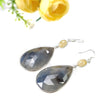 MULTI SAPPHIRE Gemstone Earring : 19.34gms Natural Sapphire 925 Sterling Silver Drop Dangle Bezel Set Hook Earrings 2.65"