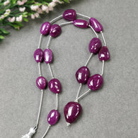 RUBY Gemstone Cabochon Loose Beads : 188.45cts Natural Untreated Unheated Ruby Oval Shape Plain Beads 11*9.5mm - 18*15mm