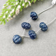 BLUE SAPPHIRE Gemstone Carving Loose Beads: 117.20cts Natural Untreated Sapphire Round Hand Carved Melon Beads 14.5mm - 15mm