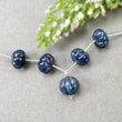BLUE SAPPHIRE Gemstone Carving Loose Beads: 117.20cts Natural Untreated Sapphire Round Hand Carved Melon Beads 14.5mm - 15mm