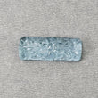 BLUE AQUAMARINE Gemstone Carving  : 19.05cts Natural Untreated Aqua Both Side Hand Carved Cushion Shape 28*11mm