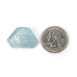 BLUE AQUAMARINE Gemstone Carving  : 32.05cts Natural Untreated Both Side Aqua Hand Carved Uneven Shape 29*19mm