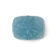 BLUE AQUAMARINE Gemstone Carving  : 46.50cts Natural Untreated Aqua Both Side Hand Carved Cushion Shape 26.5*20mm
