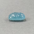 BLUE AQUAMARINE Gemstone Carving  : 46.50cts Natural Untreated Aqua Both Side Hand Carved Cushion Shape 26.5*20mm