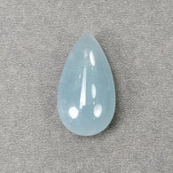 BLUE AQUAMARINE Gemstone Cabochon : 51.55cts Natural Untreated Aquamarine Pear Shape Cabochon 35*19.5mm
