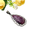 RED RUBY Gemstone 925 Sterling Silver Pendant : 9.31gms Natural Untreated Ruby Carving Bezel Set Victorian Pendant 2.00"