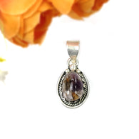 AMETHYST Gemstone 925 Sterling Silver Pendant : 5.09gms Natural Untreated Purple Amethyst Cabochon Bezel Set Pendant 1.25