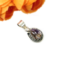 AMETHYST Gemstone 925 Sterling Silver Pendant : 5.09gms Natural Untreated Purple Amethyst Cabochon Bezel Set Pendant 1.25