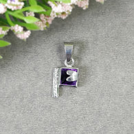 Purple Amethyst With CZ Gemstone Pendant