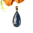 BLUE SAPPHIRE Gemstone 925 Sterling Silver Pendant : 9.01gms Natural Sapphire Pear Shape Gold Plated Bezel Set Pendant 2"