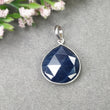 BLUE SAPPHIRE Gemstone 925 Sterling Silver Pendant : 4.26gms Natural Sapphire Pear Shape Bezel Set Pendant 1.25"