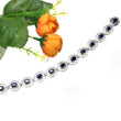BLUE SAPPHIRE Gemstone BRACELET : 17.730gms 925 Sterling Silver Natural Sapphire Oval Normal Cut Prong Set Tennis Bracelet 7.50"
