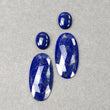 LAPIS LAZULI Gemstone Rose Cut & Cabochon: 53.40cts Natural Untreated Unheated Blue Lapis Oval Shape 14*11mm - 36.5*18.5mm 4pcs