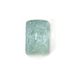 Milky AQUAMARINE Gemstone Carving : 18.18cts Natural Untreated Aqua Both Side Hand Carved Rectangle Shape 19*13mm
