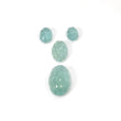 GREEN AQUAMARINE Gemstone Carving : 38.50cts Natural Untreated Aqua Both Side Hand Carved Oval Shape 11*9mm - 23*16.5mm 4pcs