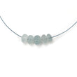 BLUE AQUAMARINE Gemstone Loose Beads : 13.65cts Natural Untreated Aquamarine Hand Carved Rondelle Beads 9mm - 7.5mm 5pcs