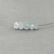 BLUE AQUAMARINE Gemstone Loose Beads : 13.65cts Natural Untreated Aquamarine Hand Carved Rondelle Beads 9mm - 7.5mm 5pcs