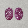 RED RUBY Gemstone Carving : 76.45mm Natural Untreated Unheated Ruby Hand Carved Oval Shape 35*28mm Pair