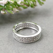 White Silver Color Eternity Ring Cubic Zirconia Pave Setting Fashion Anniversary Jewelry Ring for Women