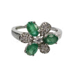 925 Sterling Silver RING : 2.740gms Natural EMERALD Gemstone With CZ Normal Cut Prong Set Fine Statement Unisex Ring 7.50US