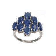 Blue SAPPHIRE Gemstone RING : 4.940gms 925 Sterling Silver Natural Sapphire Oval Normal Cut Prong Set Unisex Ring 7.5US