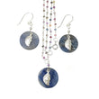 BLUE SAPPHIRE Gemstone Jewelry Set : 925 Sterling Silver Natural Untreated Sapphire 17" Beads Necklace Drop Dangle Earring Jewelry Set
