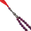 TURKISH ISLAMIC Salah 7mm Natural Untreated Red RUBY Gemstone Round Cabochon Prayer 33 Beads Misbaha Tasbih Sibha Masbaha