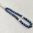 TURKISH ISLAMIC Salah Natural Untreated Blue SAPPHIRE Gemstone 7mm Round Cabochon Prayer 33 Beads Misbaha Tasbih Sibha Masbah