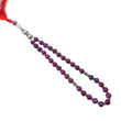 TURKISH ISLAMIC Salah Natural Untreated Red RUBY Gemstone 6.5mm Round Cabochon Prayer 33 Beads Misbaha Tasbih Sibha Masbaha