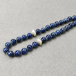 TURKISH ISLAMIC Salah 8mm Natural Untreated Blue SAPPHIRE Gemstone  Round Cabochon Prayer 33 Beads Misbaha Tasbih Sibha Masbaha