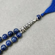 TURKISH ISLAMIC Salah 8mm Natural Untreated Blue SAPPHIRE Gemstone  Round Cabochon Prayer 33 Beads Misbaha Tasbih Sibha Masbaha