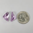 KUNZITE Gemstone Normal Cut : 19.82cts Natural Untreated Unheated Purple Kunzite Uneven Shape 19.5*9.5mm - 19.5*11mm 2pcs Set