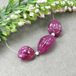 Red RUBY Gemstone Loose Beads : 90.00cts Natural Glass Filled Ruby Uneven Hand Carved Beads Tumbles 16.5*14mm - 22*15mm