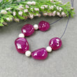 RUBY Gemstone Loose Beads : 111.90cts Natural Glass Filled Ruby Gemstone Uneven Shape Cabochon Beads Tumbles 14*13mm - 18*14mm